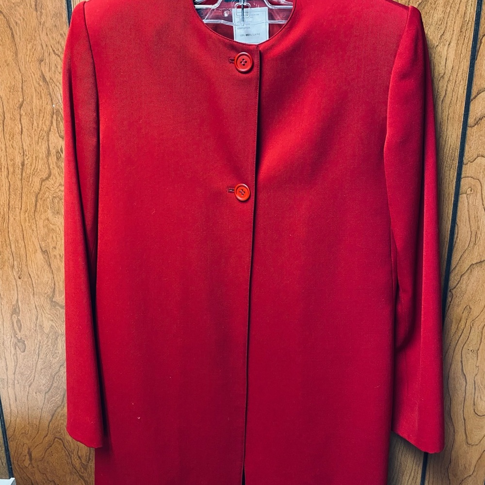 VINTAGE TWO PIECE CHERRY RED SUIT
